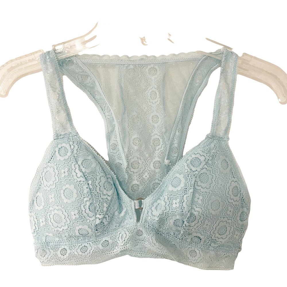 Aerie Lace Racerback Bralette Bra Blue Small
